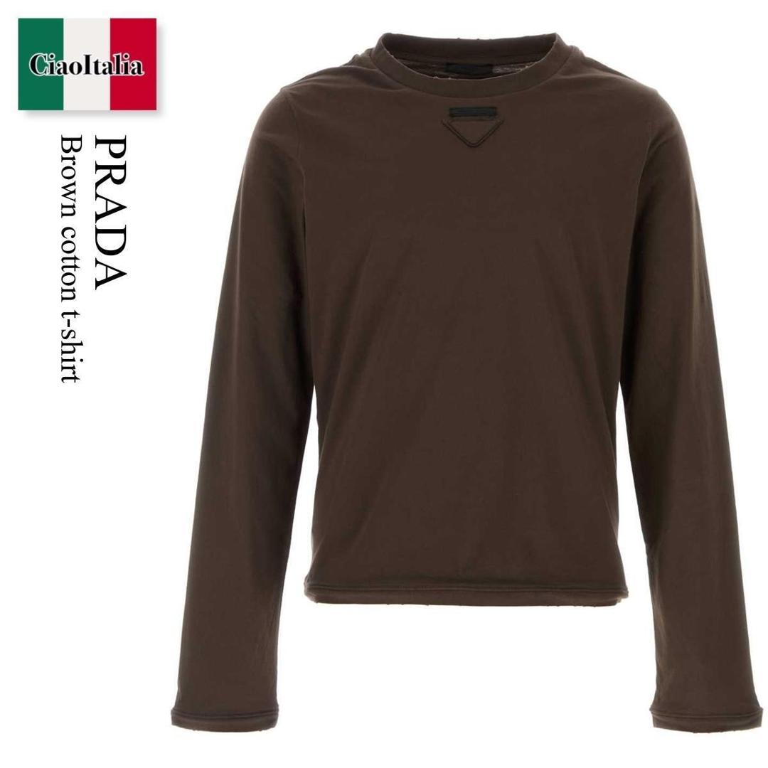 【数量限定・在庫限り・早い者勝ち!】 プラダ / Prada Brown Cotton T-Shirt / UJL98C F0324 / UJL98C SOOO17Z3 F0324 / UJL98CSOOO17Z3 / UJL98CSOOO17Z3 F0324 / UJL98CSOOO17Z3F0324 / Tシャツ・カットソー|Ciao Italia