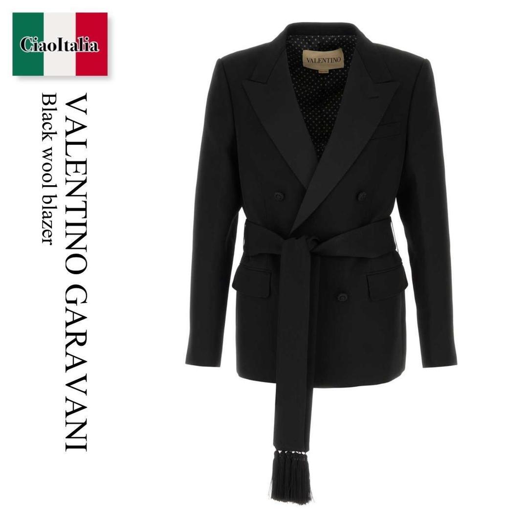 【量目押さえる・店卸し資産極限点・早め者制勝！】 バレンチノ / Valentino Garavani Black Wool Blazer / 8V3CEGG5AK8 / 8V3CEGG5AK8 0NO / 8V3CEGG5AK80NO / 上衣余分の物