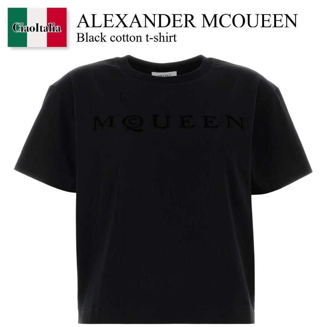 【数量限定・在庫限り・早い者勝ち！】 アレキサンダー・マックイーン / Alexander Mcqueen Black Cotton T-Shirt / 858325 QLAE6 / 858325 QLAE6 1000 / 858325QLAE6 / 858325QLAE6 1000 / 858325QLAE61000 / Tシャツ・カットソー