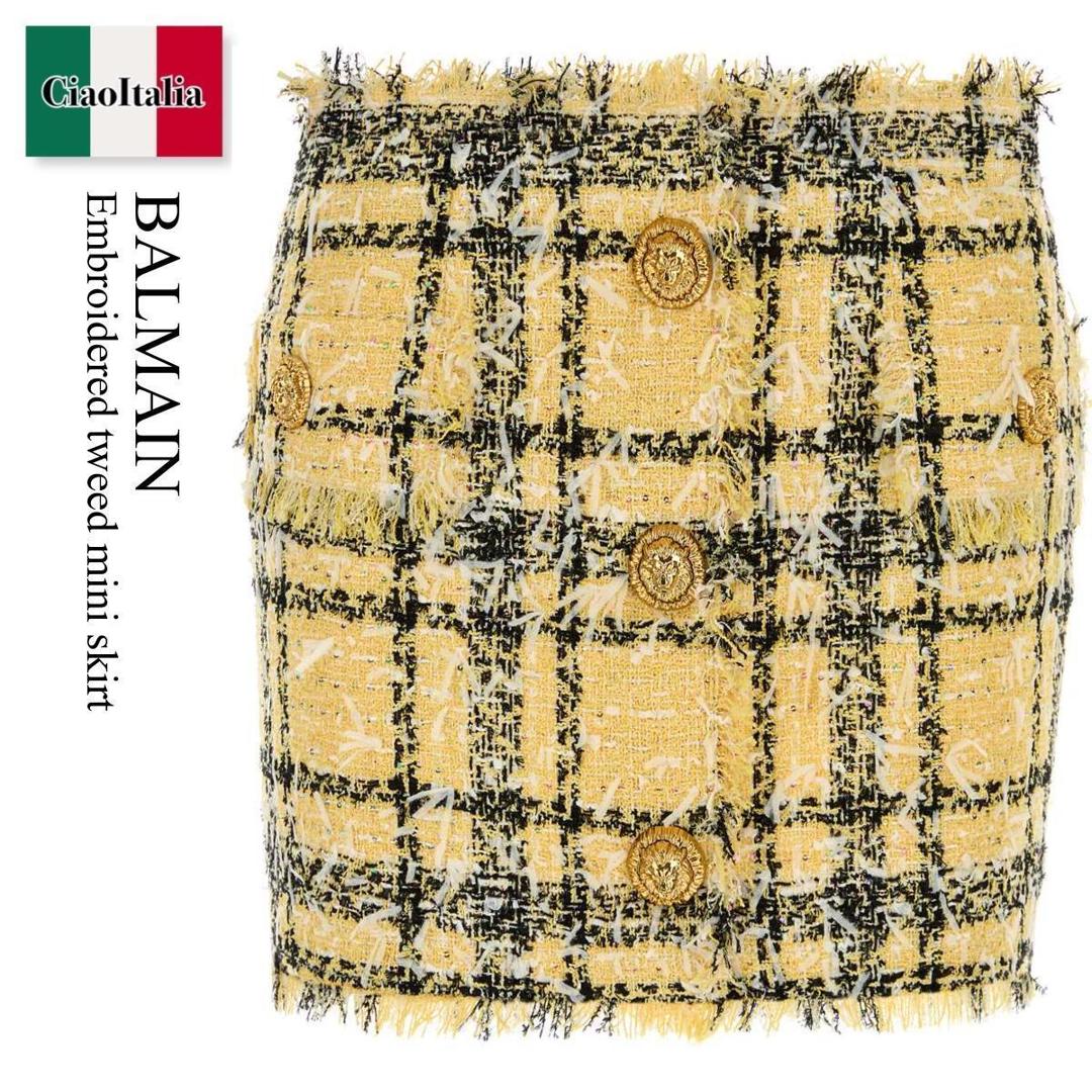 【数量限定・在庫限り・早い者勝ち!】 バルマン / Balmain Embroidered Tweed Mini Skirt / GF1LBB42XL73 / GF1LBB42XL73 AAA / GF1LBB42XL73AAA / ミニスカート|Ciao Italia