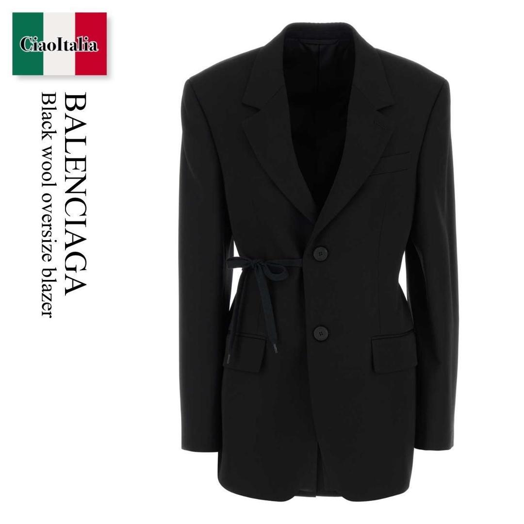【数量限定・在庫限り・早い者勝ち！】 バレンシアガ / Balenciaga Black Wool Oversize Blazer / 857365 TNT39 / 857365 TNT39 1000 / 857365TNT39 / 857365TNT39 1000 / 857365TNT391000 / ジャケット