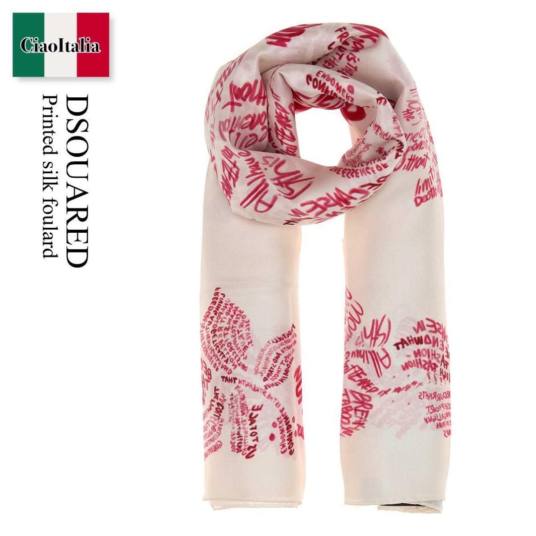 【数量限定・在庫限り・早い者勝ち!】 ディースクエアード / Dsquared Printed Silk Foulard / FUW001100 S08761 / FUW001100 S08761 M4236 / FUW001100S08761 / FUW001100S08761 M4236 / FUW001100S08761M4236 / スカーフ