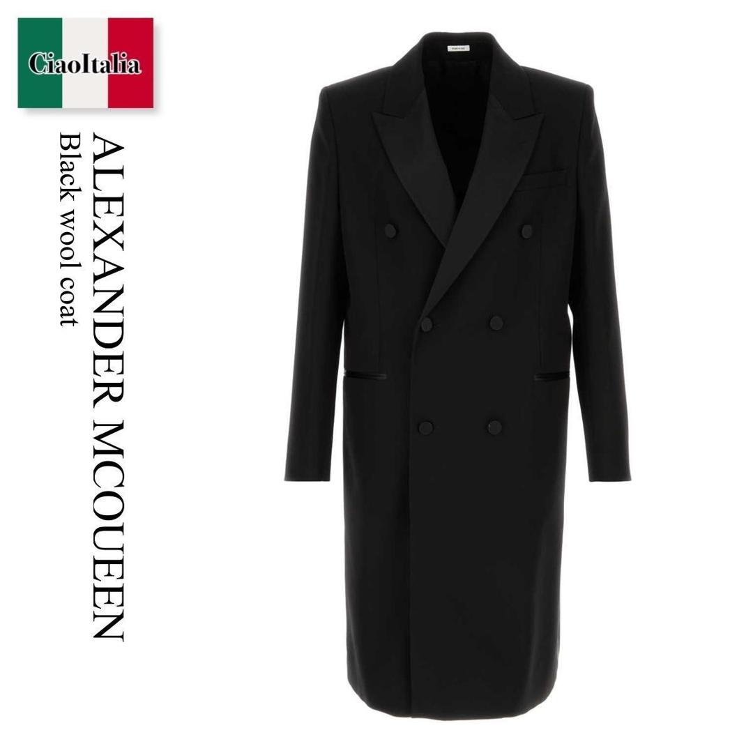 【量目押さえる・店卸し資産極限点・早め者制勝！】 アレキサンダー・マックイーン / Alexander Mcqueen Black Wool Coat / 845470 QVAAA / 845470 QVAAA 1000 / 845470QVAAA / 845470QVAAA 1000 / 845470QVAAA1000 / ピーコート