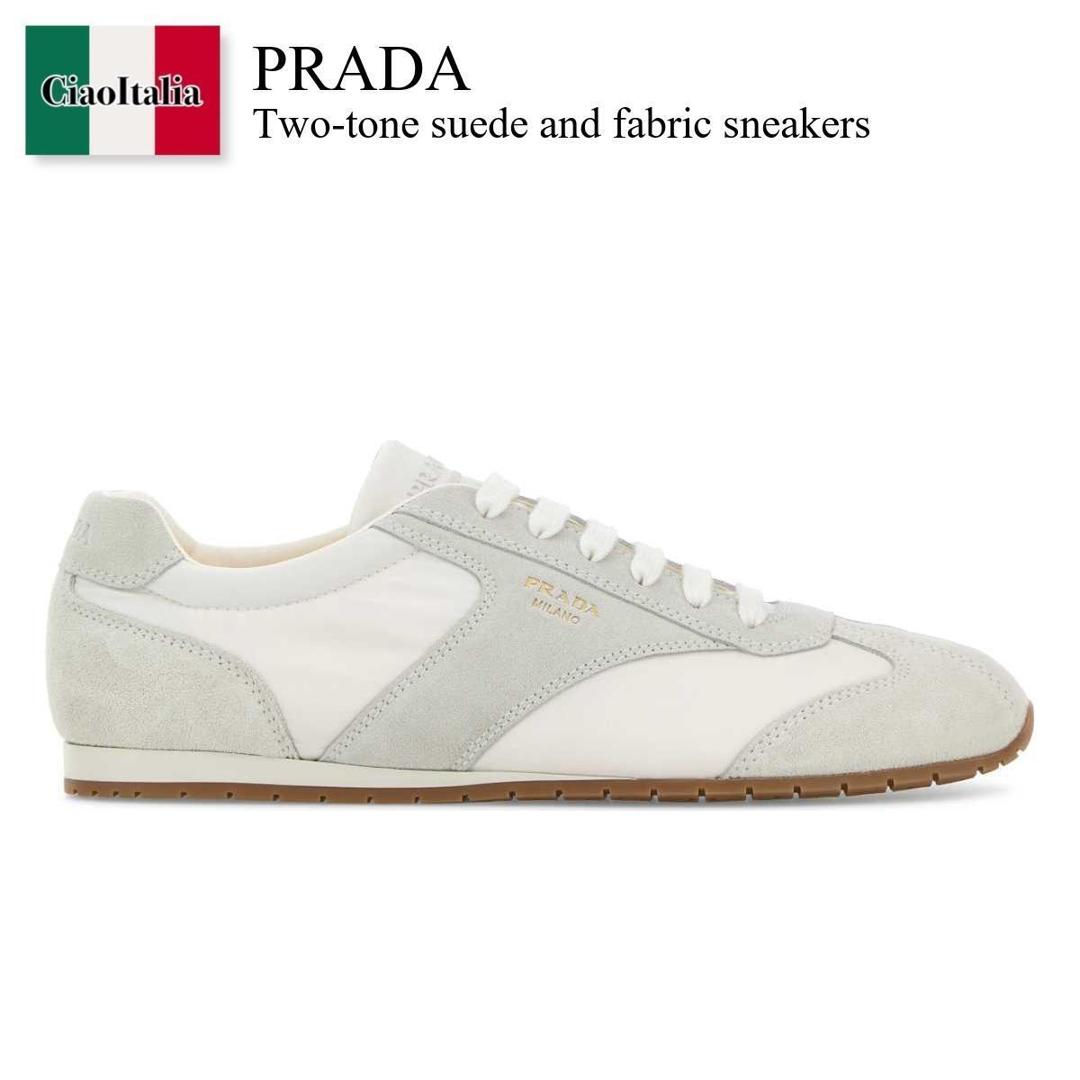 【物量制限事項・店卸し資産極限点・早め者制覇！】 プラダ / Prada Two-Tone Suede And Fabric Sneakers / 2EE465 F0009 / 2EE465 FG000D7R F0009 / 2EE465FG000D7R / 2EE465FG000D7R F0009 / 2EE465FG000D7RF0009 / スニーカー