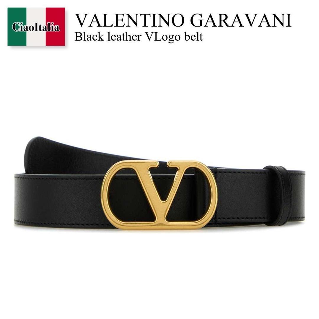 【数量限定・在庫限り・早い者勝ち！】 バレンチノ / Valentino Garavani Black Leather Vlogo Belt / 8Y2T0SM3IYR / 8Y2T0SM3IYR 0NO / 8Y2T0SM3IYR0NO / ベルト