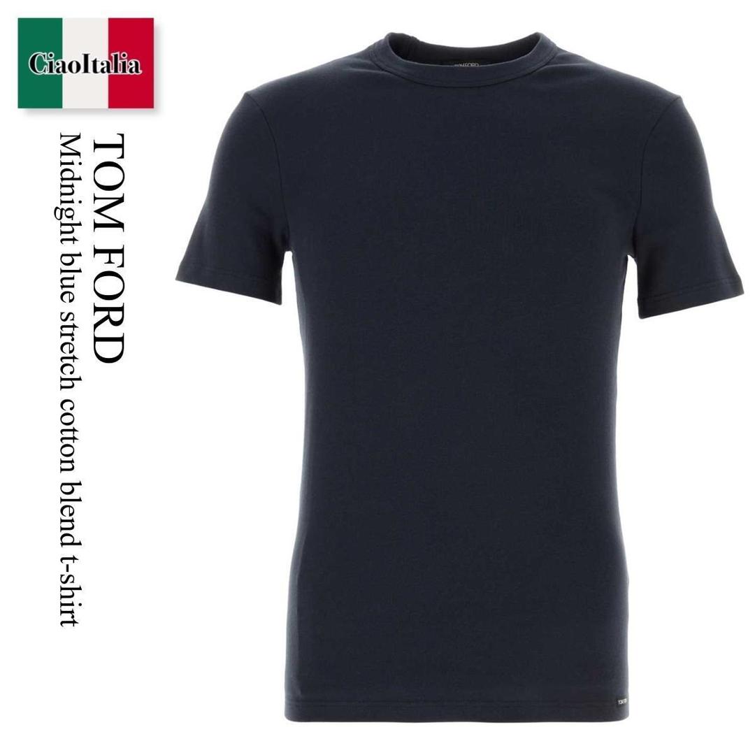 【数量限定・在庫限り・早い者勝ち！】 トム・フォード / Tom Ford Midnight Blue Stretch Cotton Blend T-Shirt / T4M081040408 / T4M08104 0408 / T4M081040 / T4M081040 408 / Tシャツ・カットソー