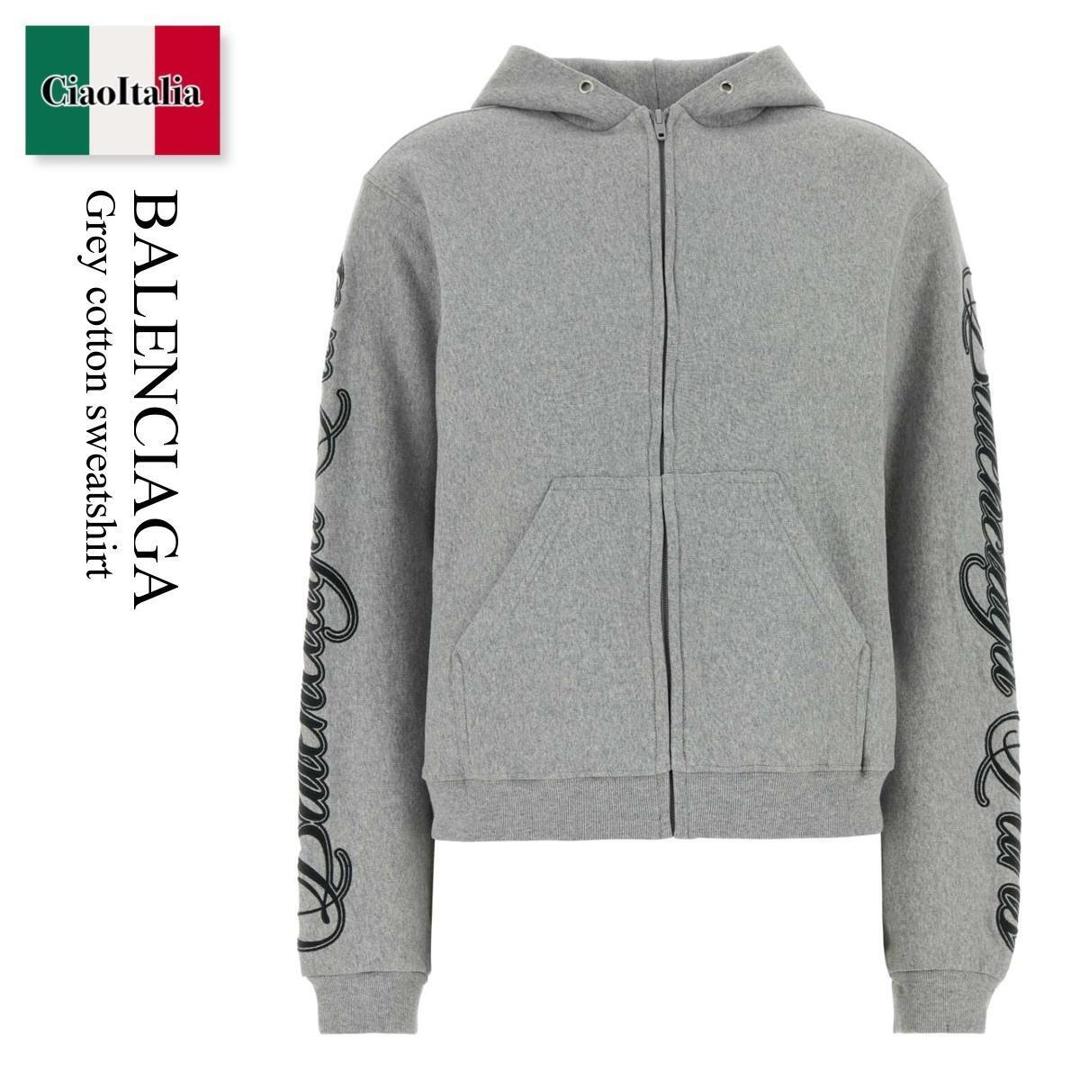 【物量制限事項・店卸し資産極限点・早め者制覇！】 バレンシアガ / Balenciaga Grey Cotton Sweatshirt / 851236 TTVM8 / 851236 TTVM8 2569 / 851236TTVM8 / 851236TTVM8 2569 / 851236TTVM82569 / パーカー・フーディ