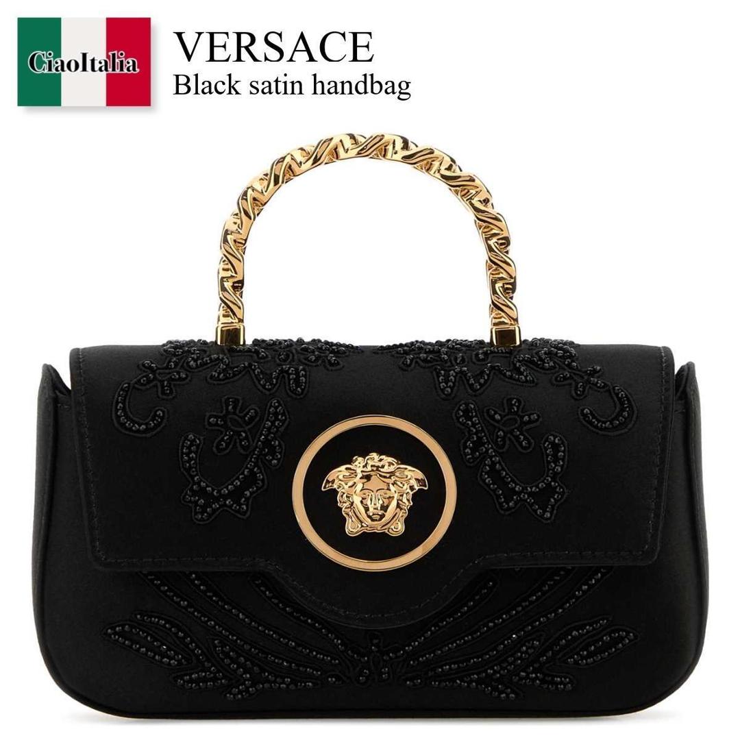 【数量限定・在庫限り・早い者勝ち！】 ヴェルサーチェ / かばん / カバン / Versace Black Satin Handbag / 10134 391A17115 / 10134 391A17115 1B00V / 10134391A17115 / 10134391A17115 1B00V / 10134391A171151B00V / ハンドバッグ｜Ciao Italia