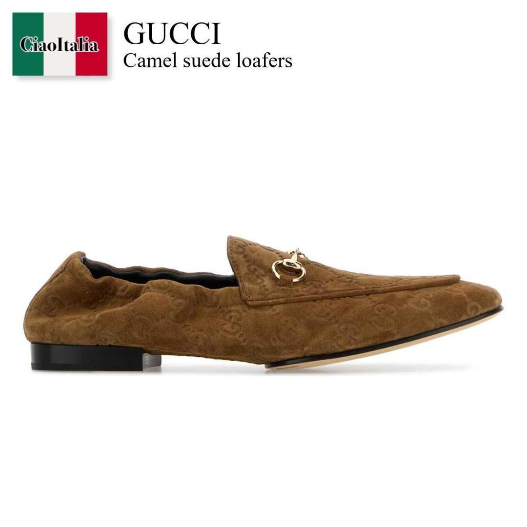 【寸法押さえる・店卸し資産境界線・早め者制覇！】 グッチ / Gucci Camel Suede Loafers / 854414 AADWE / 854414 AADWE 2118 / 854414AADWE / 854414AADWE 2118 / 854414AADWE2118 / 置き目毛革・オックスフォード
