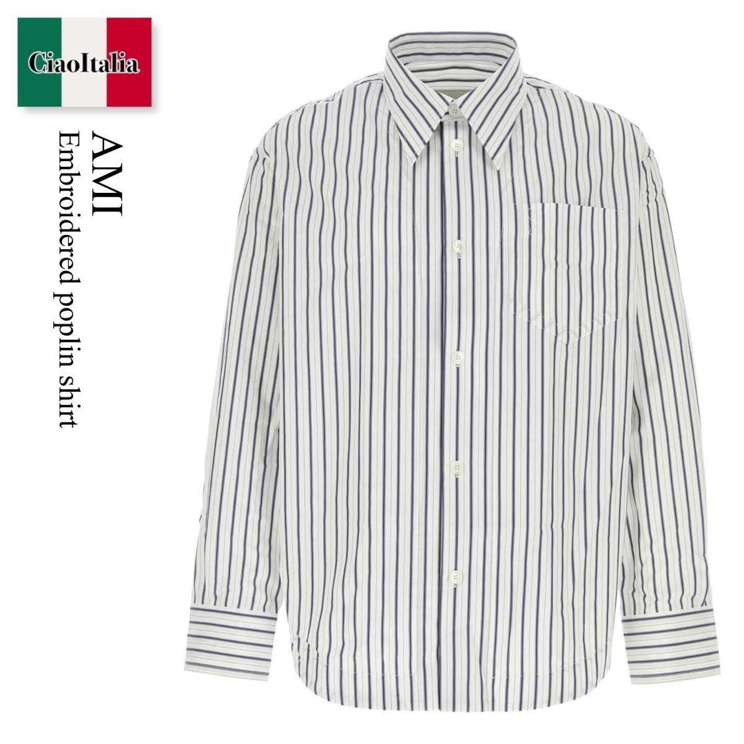 【分量制限事項・店卸し資産区分け・早め者白星！】 アミアレクサンドルマテュッシ / Ami Embroidered Poplin Shirt / USH808CO0220 / USH808CO0220 A074 / USH808CO0220A074 / プルオーバー