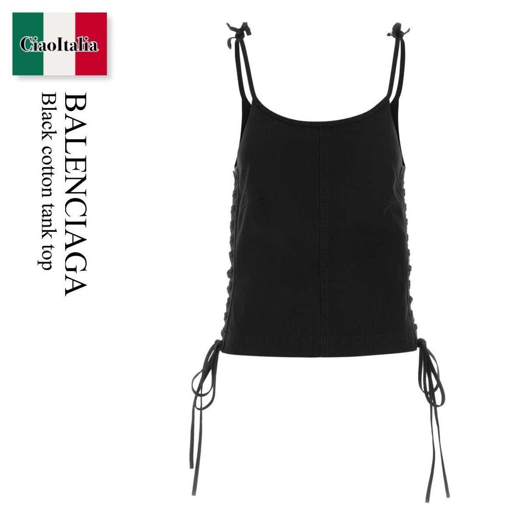 【数量限定・在庫限り・早い者勝ち！】 バレンシアガ / Balenciaga Black Cotton Tank Top / 857301 TQP13 / 857301 TQP13 1000 / 857301TQP13 / 857301TQP13 1000 / 857301TQP131000 / タンクトップ