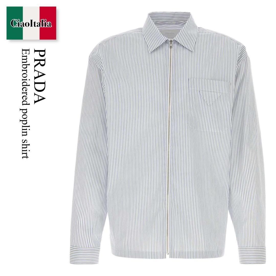 【分量制限事項・店卸し資産区分け・早め者白星！】 プラダ / Prada Embroidered Poplin Shirt / SC855S F022X / SC855S OOO189F F022X / SC855SOOO189F / SC855SOOO189F F022X / SC855SOOO189FF022X / プルオーバー