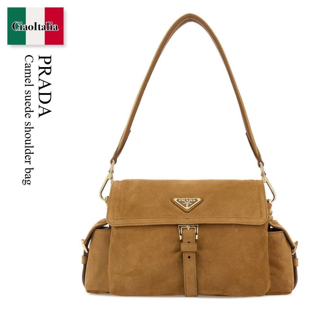 【量目制限事項・店卸し資産区分線・早め者戦勝！】 プラダ / かばん / 鞄 / Prada Camel Suede Shoulder Bag / 1BD394 F0401 / 1BD394 VNOO008 F0401 / 1BD394VNOO008 / 1BD394VNOO008 F0401 / 1BD394VNOO008F0401 / ショルダーバッグ・ポシェット バッグ・小物・ブランド雑貨-ショルダーバッグ・メッセンジャーバッグ