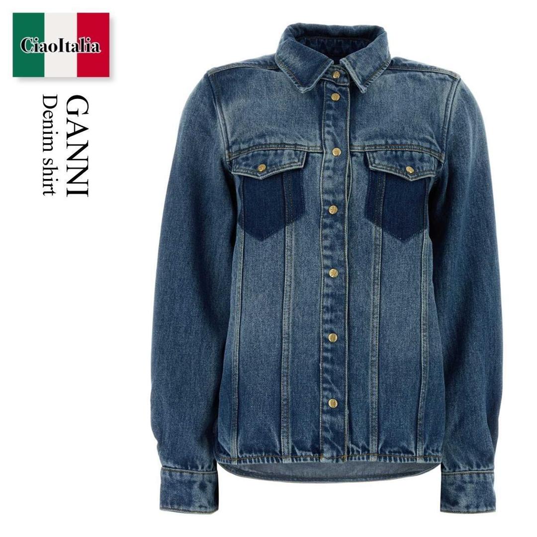 【数量限定・在庫限り・早い者勝ち！】 ガニー / Ganni Denim Shirt / A1030089 / A1030089 091 / A1030089091 / ブラウス・シャツ｜Ciao Italia