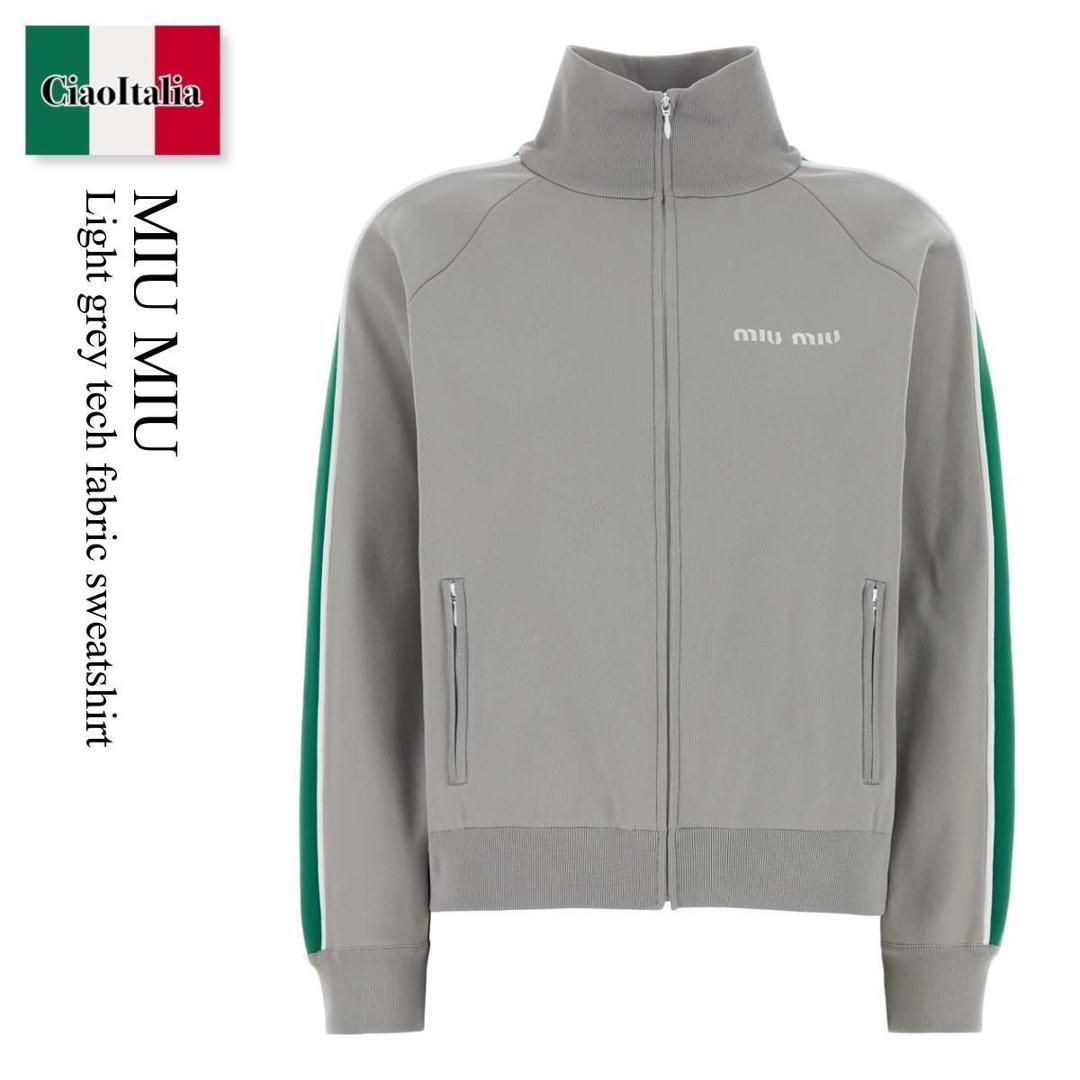 【物量制限事項・店卸し資産極限点・早め者制覇！】 ミュウミュウ / Miu Miu Light Grey Tech Fabric Sweatshirt / MMF00U F0Y6M / MMF00U SOOO148O F0Y6M / MMF00USOOO148O / MMF00USOOO148O F0Y6M / MMF00USOOO148OF0Y6M / スウェット・トレーナー
