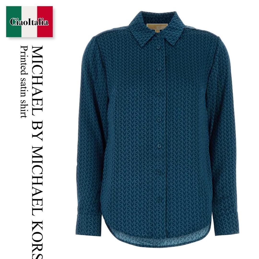 【数量限定・在庫限り・早い者勝ち！】 マイケル・コース / Michael By Michael Kors Printed Satin Shirt / MR640V6KH6 / MR640V6KH6 RIVERBLUE / MR640V6KH6RIVERBLUE / ブラウス・シャツ｜Ciao Italia