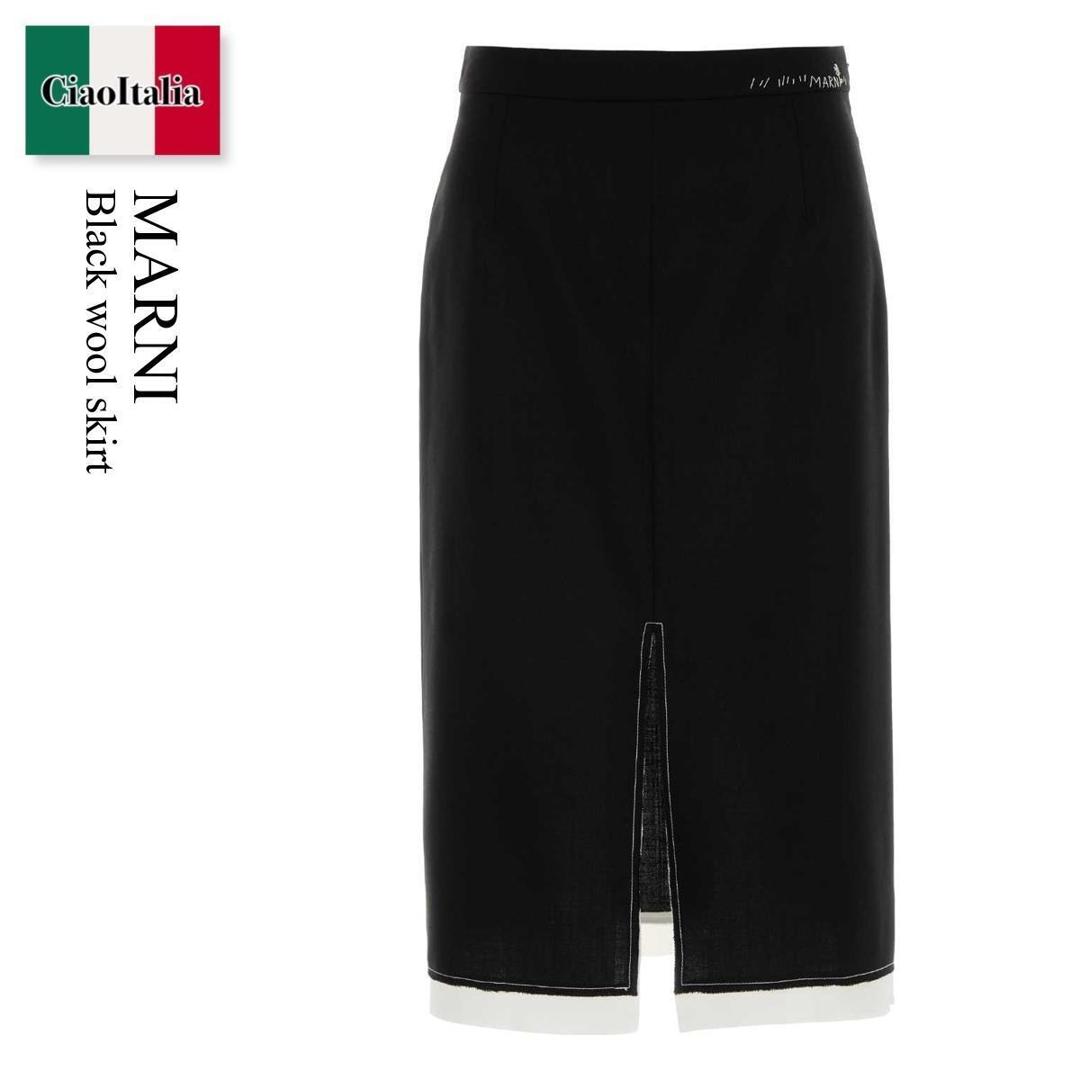 【数量限定・在庫限り・早い者勝ち！】 マルニ / Marni Black Wool Skirt / GOMA0810QSUTW839 / GOMA0810QSUTW839 00N99 / GOMA0810QSUTW83900N99 / スカート