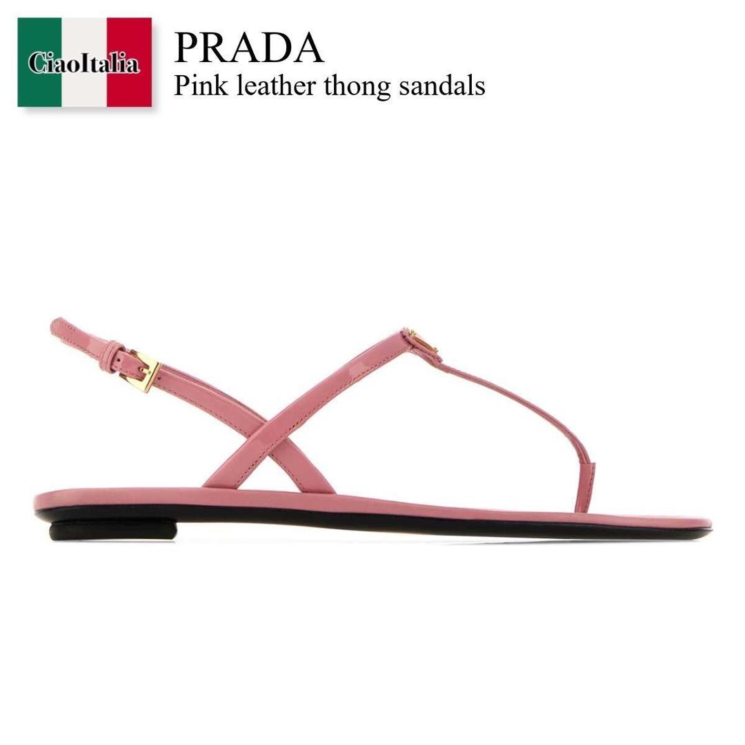 【寸法押さえる・店卸し資産境界線・早め者制覇！】 プラダ / Prada Pink Leather Thong Sandals / 1Y395O F0442 / 1Y395O F005069 F0442 / 1Y395OF005069 / 1Y395OF005069 F0442 / 1Y395OF005069F0442 / サンダル・ミュール