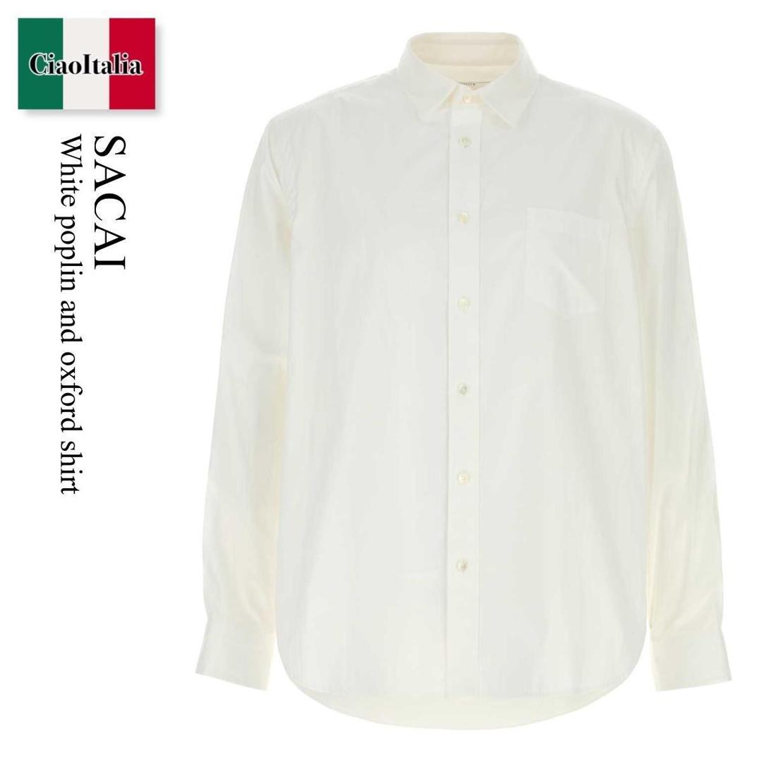 【寸法押さえる・店卸し資産境界線・早め者制覇！】 サカイ / Sacai White Poplin And Oxford Shirt / 2603935M / 2603935M 151 / 2603935M151 / プルオーバー