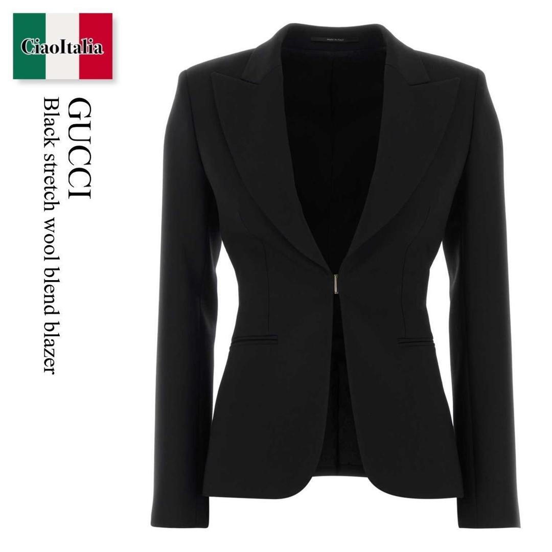 【数量限定・在庫限り・早い者勝ち!】 グッチ / Gucci Black Stretch Wool Blend Blazer / 864253 ZAUPG / 864253 ZAUPG 1000 / 864253ZAUPG / 864253ZAUPG 1000 / 864253ZAUPG1000 / ジャケット|Ciao Italia