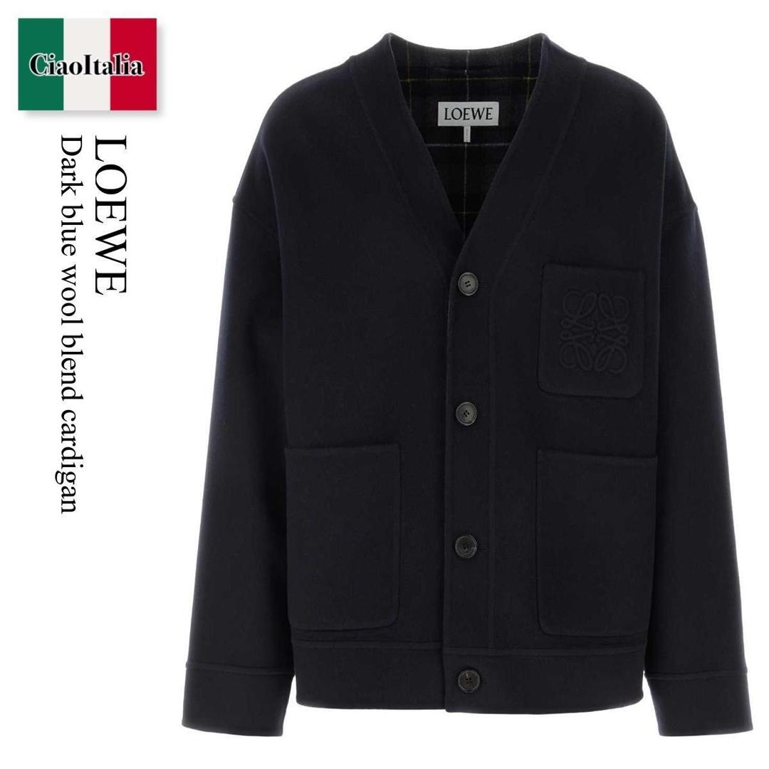 【数量限定・在庫限り・早い者勝ち！】 ロエベ / Loewe Dark Blue Wool Blend Cardigan / H526Y07W34 / H526Y07W34 NAVYGREY / H526Y07W34NAVYGREY / カーディガン｜Ciao Italia