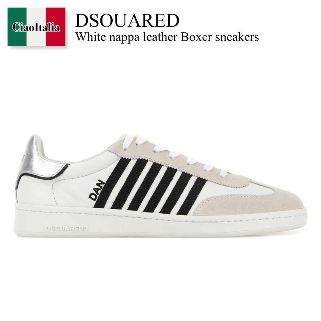 【量目押さえる・店卸し資産極限点・早め者制勝！】 ディースクエアード / Dsquared White Nappa Leather Boxer Sneakers / SNM047618 908715 / SNM047618 908715 M2691 / SNM047618908715 / SNM047618908715 M2691 / SNM047618908715M2691 / スニーカー