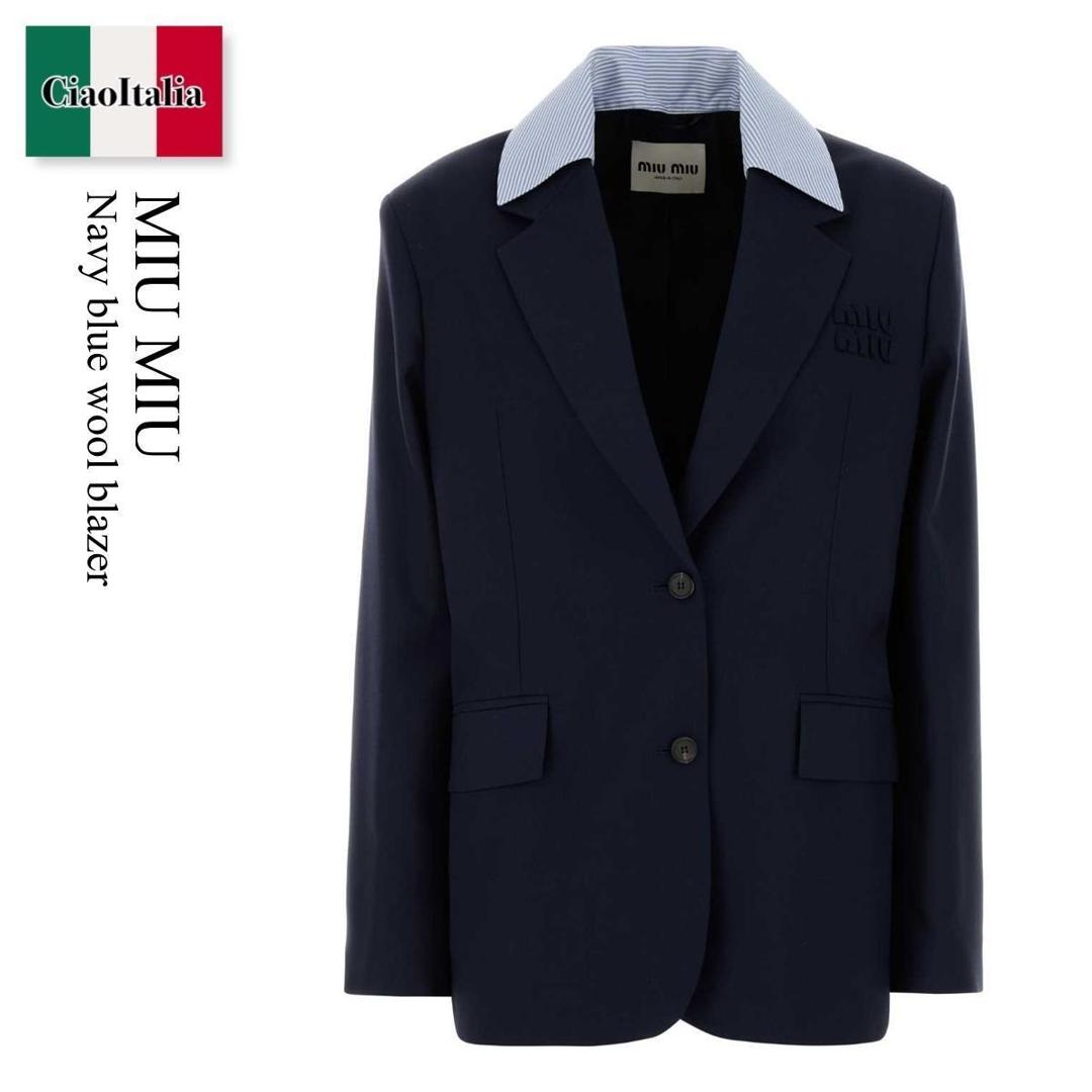 【量目押さえる・店卸し資産極限点・早め者制勝！】 ミュウミュウ / Miu Miu Navy Blue Wool Blazer / MH1974 F0216 / MH1974 SAM116E8 F0216 / MH1974SAM116E8 / MH1974SAM116E8 F0216 / MH1974SAM116E8F0216 / 上衣