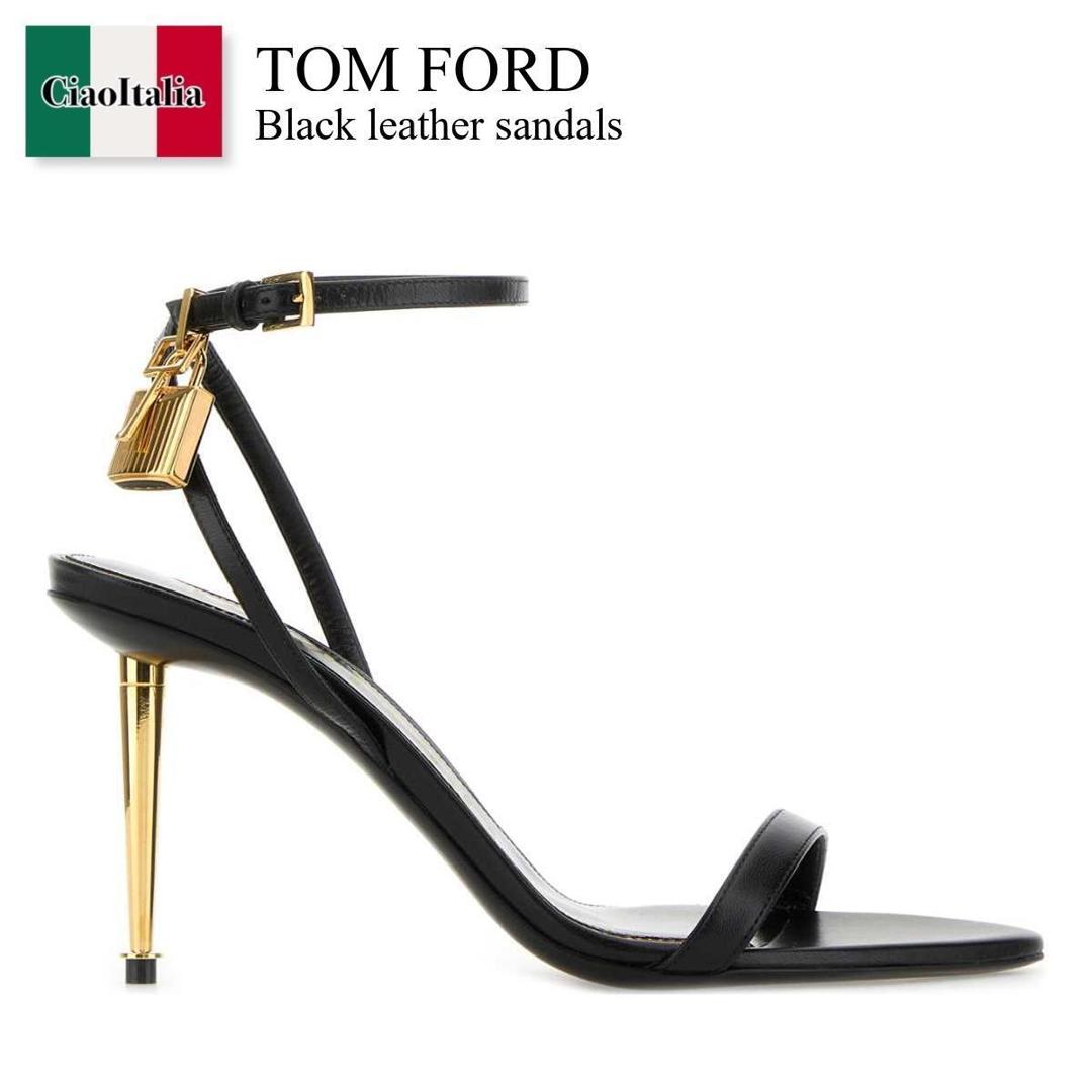【物量制限事項・店卸し資産極限点・早め者制覇！】 トム・ジェラルド・r・フォード / Tom Ford Black Leather Sandals / W2748LKD002PNAA / W2748LKD002 PNAA / W2748LKD002P / W2748LKD002P NAA / サンダル・ミュール