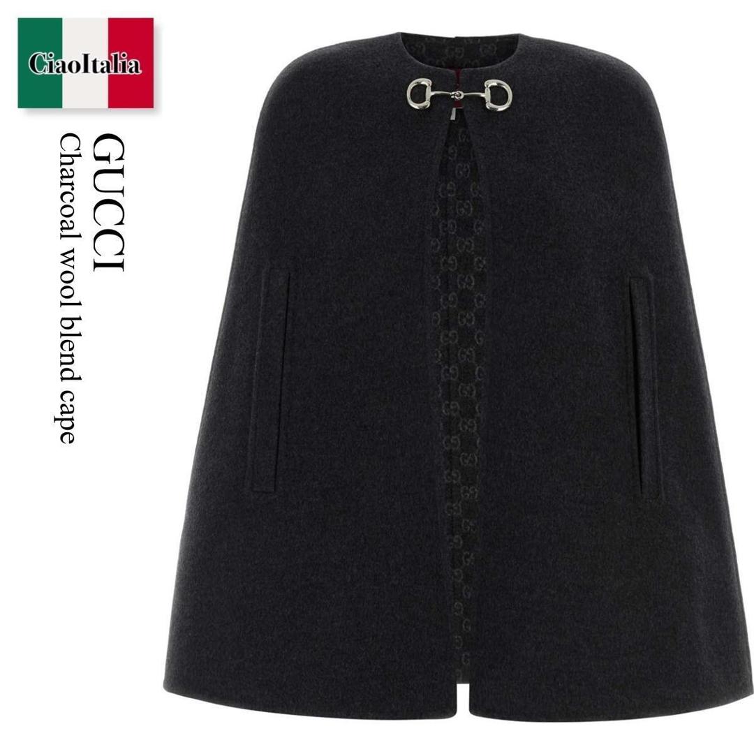 【数量限定・在庫限り・早い者勝ち！】 グッチ / Gucci Charcoal Wool Blend Cape / 852796 ZAQW0 / 852796 ZAQW0 1179 / 852796ZAQW0 / 852796ZAQW0 1179 / 852796ZAQW01179 / ポンチョ・ケープ
