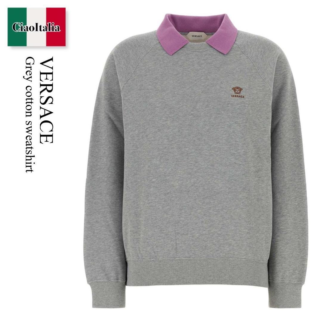【寸法押さえる・店卸し資産境界線・早め者制覇！】 ヴェルサーチェ / Versace Grey Cotton Sweatshirt / 10245 721A17914 / 10245 721A17914 2EW40 / 10245721A17914 / 10245721A17914 2EW40 / 10245721A179142EW40 / スウェット・トレーナー