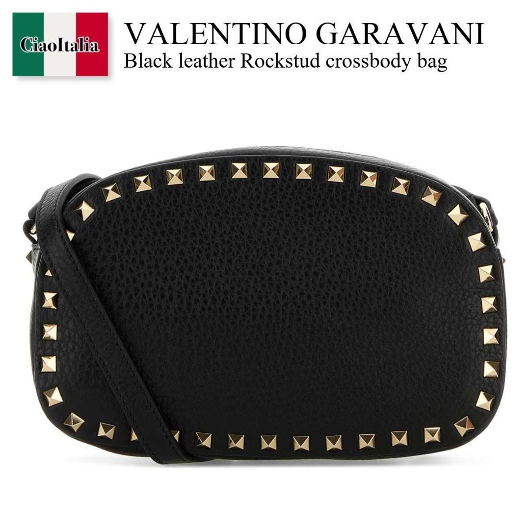 【分量制限事項・店卸し資産区分け・早め者白星！】 バレンチノ / かばん / 鞄 / Valentino Garavani Black Leather Rockstud Crossbody Bag / 7W2B0S17VSF / 7W2B0S17VSF 0NO / 7W2B0S17VSF0NO / ショルダーバッグ・ポシェット