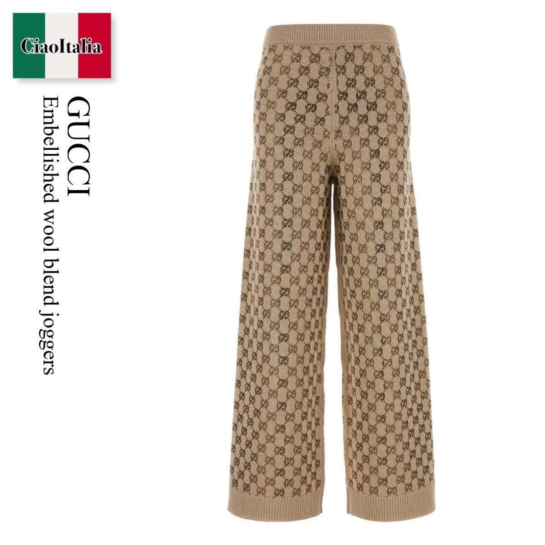 【数量限定・在庫限り・早い者勝ち！】 グッチ / Gucci Embellished Wool Blend Joggers / 813719 XKFE6 / 813719 XKFE6 9322 / 813719XKFE6 / 813719XKFE6 9322 / 813719XKFE69322 / フィットネスボトムス｜Ciao Italia