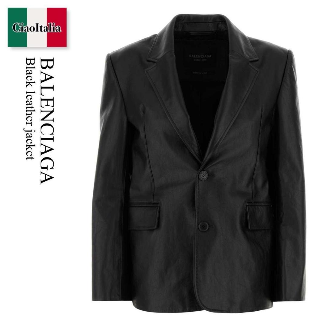 【量目押さえる・店卸し資産極限点・早め者制勝！】 バレンシアガ / Balenciaga Black Leather Jacket / 856379 TQS04 / 856379 TQS04 1000 / 856379TQS04 / 856379TQS04 1000 / 856379TQS041000 / なめし革上衣・厚地の外套