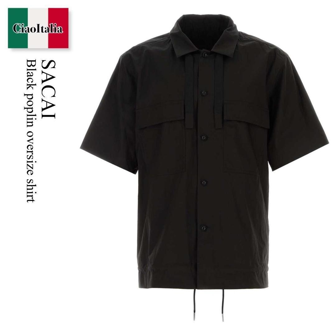 【寸法押さえる・店卸し資産境界線・早め者制覇！】 サカイ / Sacai Black Poplin Oversize Shirt / 2603922M / 2603922M 001 / 2603922M001 / プルオーバー