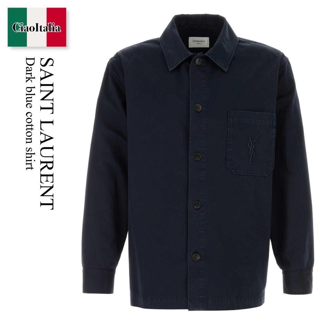 【寸法押さえる・店卸し資産境界線・早め者制覇！】 サンローラン / Saint Laurent Dark Blue Cotton Shirt / 861004 Y04VD / 861004 Y04VD 5109 / 861004Y04VD / 861004Y04VD 5109 / 861004Y04VD5109 / プルオーバー