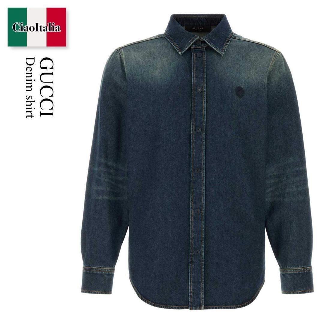 【寸法押さえる・店卸し資産境界線・早め者制覇！】 グッチ / Gucci Denim Shirt / 860842 XDDFW / 860842 XDDFW 4011 / 860842XDDFW / 860842XDDFW 4011 / 860842XDDFW4011 / プルオーバー