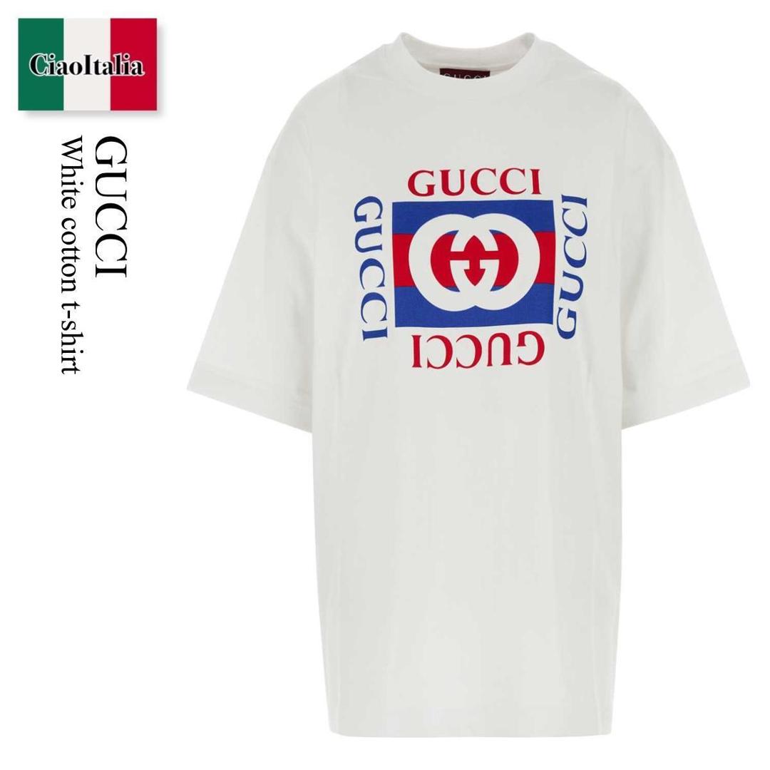 【数量限定・在庫限り・早い者勝ち！】 グッチ / Gucci White Cotton T-Shirt / 784361 XJGKA / 784361 XJGKA 9074 / 784361XJGKA / 784361XJGKA 9074 / 784361XJGKA9074 / Tシャツ・カットソー｜Ciao Italia