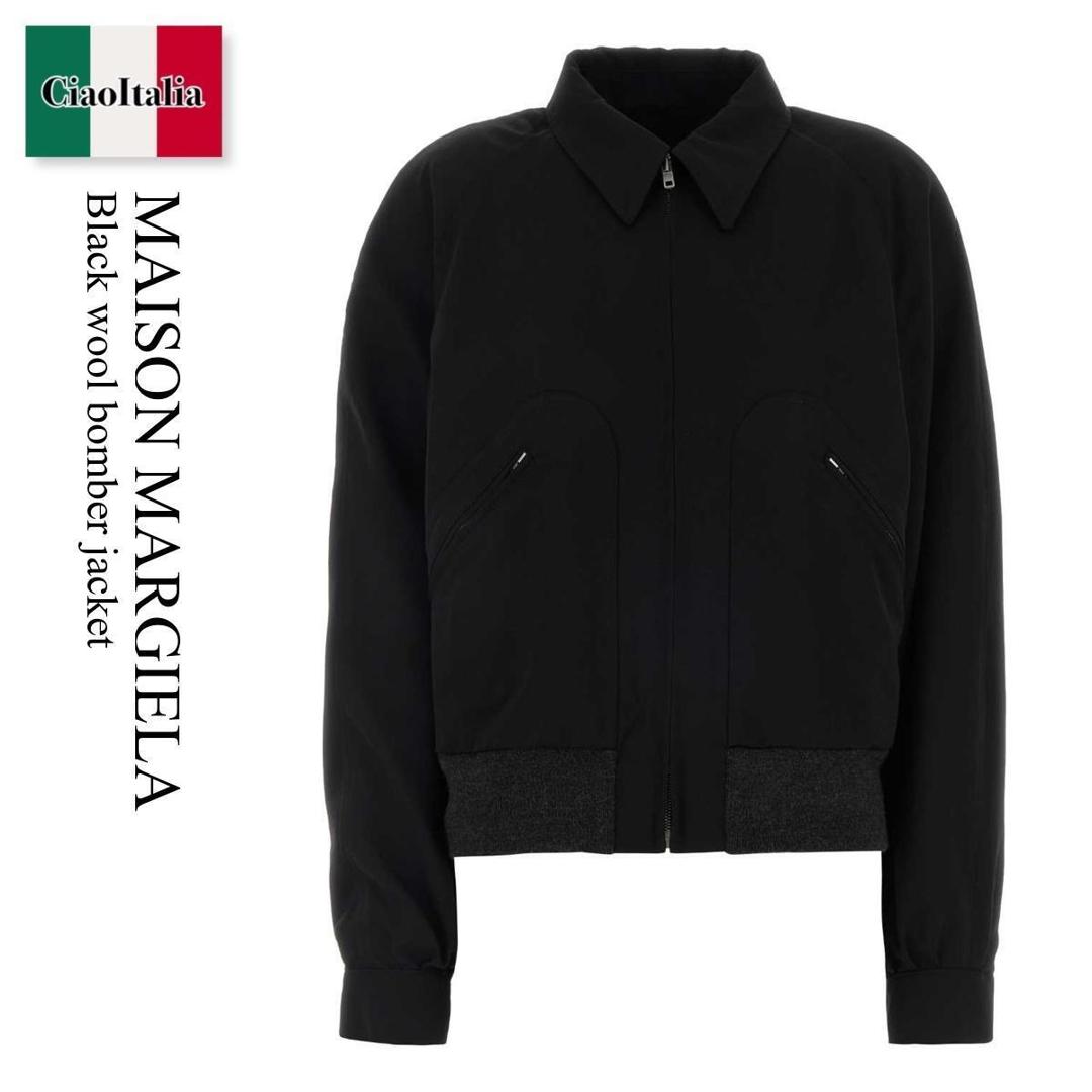 【分量制限事項・店卸し資産区分け・早め者白星！】 棲み家 マルジェラ / Maison Margiela Black Wool Bomber Jacket / S51AM0509 M35062 / S51AM0509 M35062 900 / S51AM0509M35062 / S51AM0509M35062 900 / S51AM0509M35062900 / 上衣