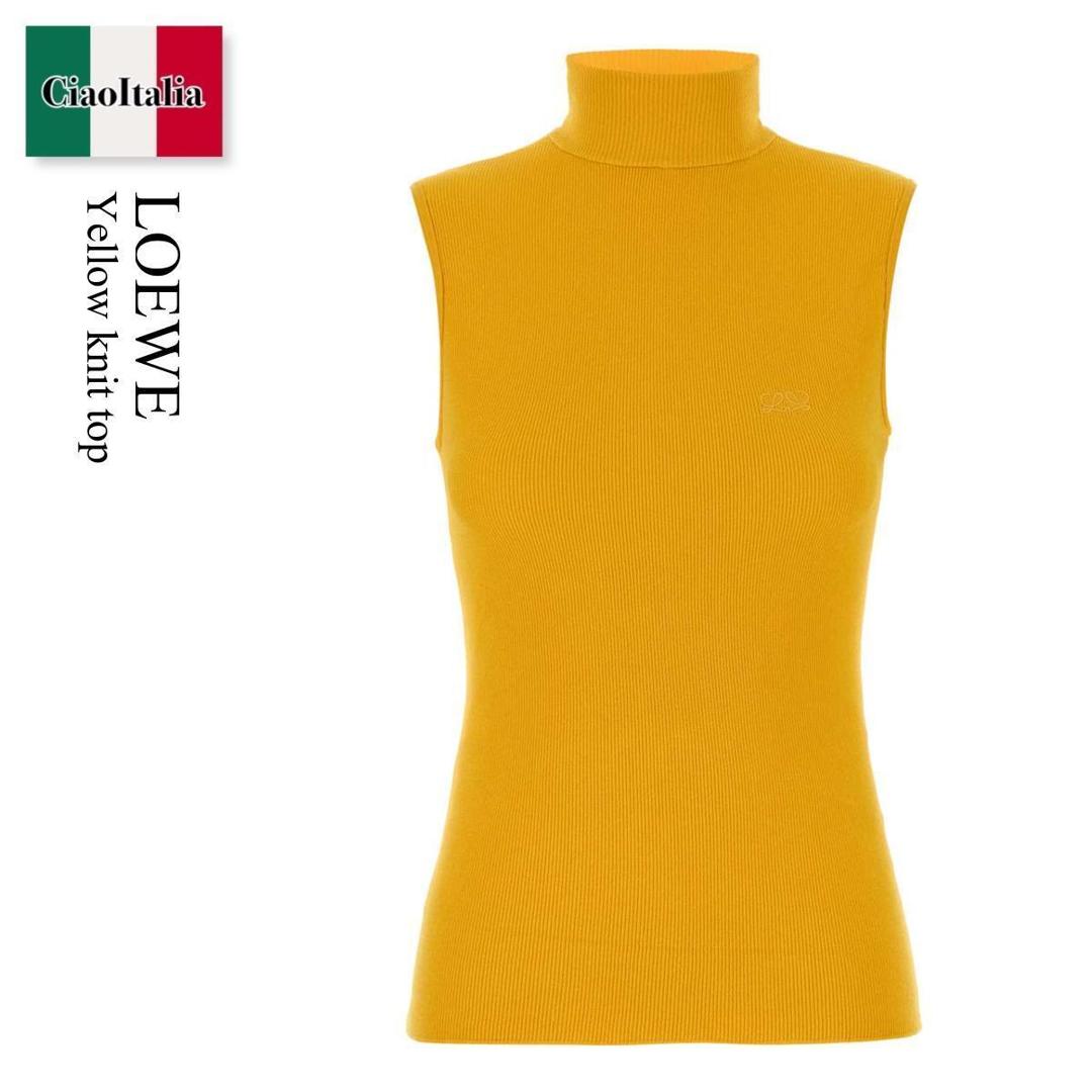 【寸法押さえる・店卸し資産境界線・早め者戦勝！】 ロエベ / Loewe Yellow Knit Top / S540Y55K74 / S540Y55K74 YELLOW / S540Y55K74YELLOW / トップス余分の物