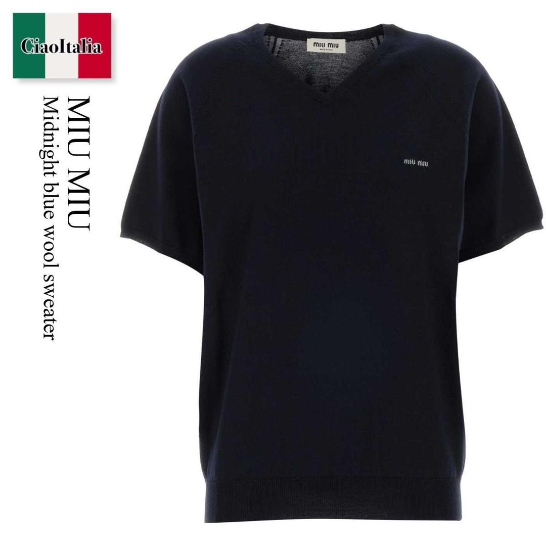【数量限定・在庫限り・早い者勝ち！】 ミュウミュウ / Miu Miu Midnight Blue Wool Sweater / MML04V F0H9Q / MML04V SOOO16WJ F0H9Q / MML04VSOOO16WJ / MML04VSOOO16WJ F0H9Q / MML04VSOOO16WJF0H9Q / ニット・セーター