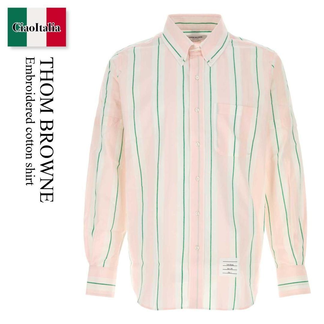 【寸法押さえる・店卸し資産境界線・早め者制覇！】 トム 赤銅色 / Thom Browne Embroidered Cotton Shirt / MWL437OF1159 / MWL437OF1159 680 / MWL437OF1159680 / プルオーバー