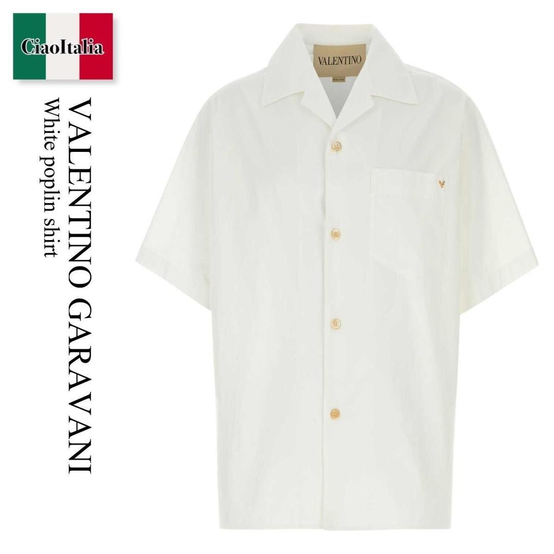 【寸法押さえる・店卸し資産境界線・早め者制覇！】 バレンチノ / Valentino Garavani White Poplin Shirt / 8V0AA1134WW / 8V0AA1134WW 0BO / 8V0AA1134WW0BO / プルオーバー