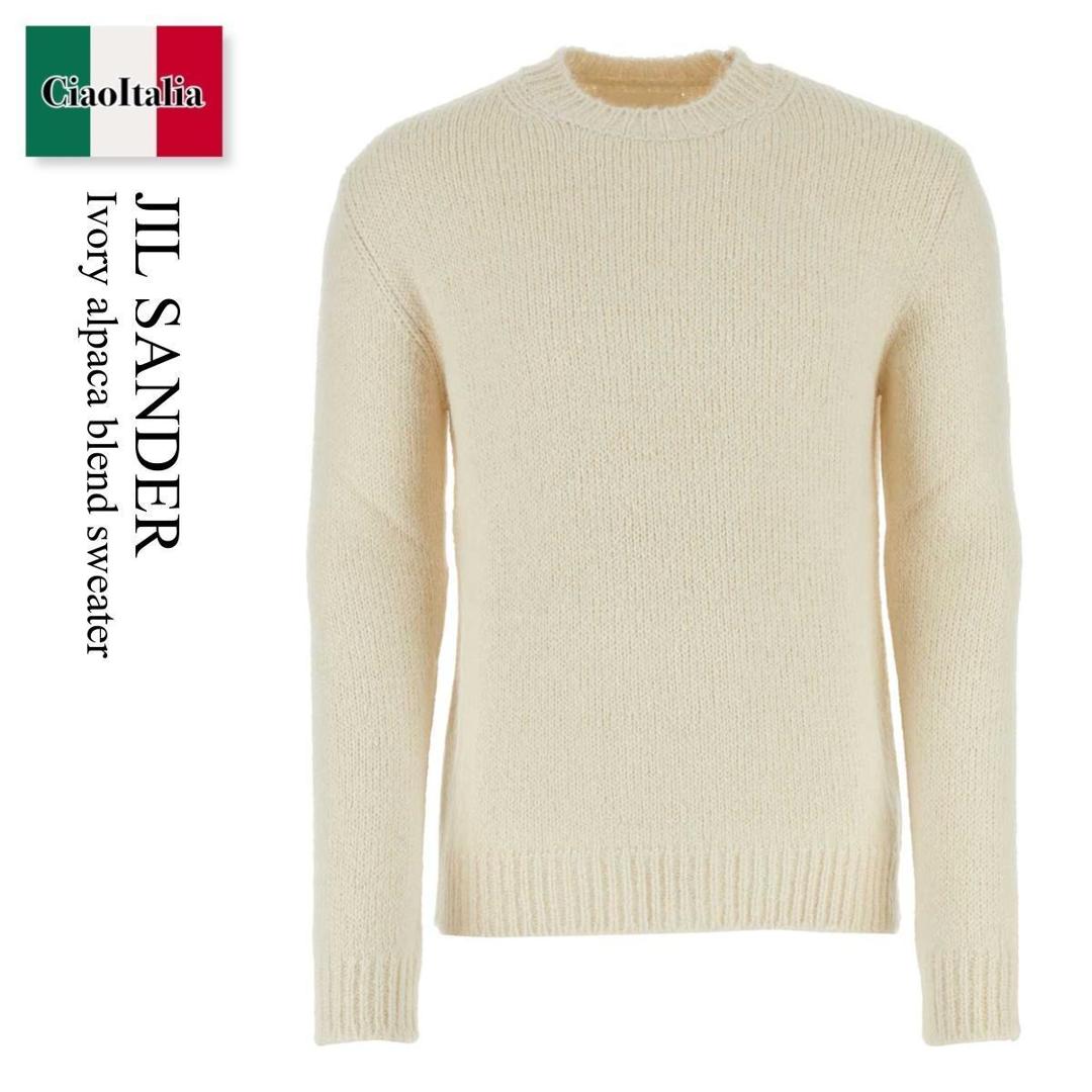 【数量限定・在庫限り・早い者勝ち！】 ジルサンダー / Jil Sander Ivory Alpaca Blend Sweater / J22GP0132J 14628 / J22GP0132J 14628 105 / J22GP0132J14628 / J22GP0132J14628 105 / J22GP0132J14628105 / ニット・セーター