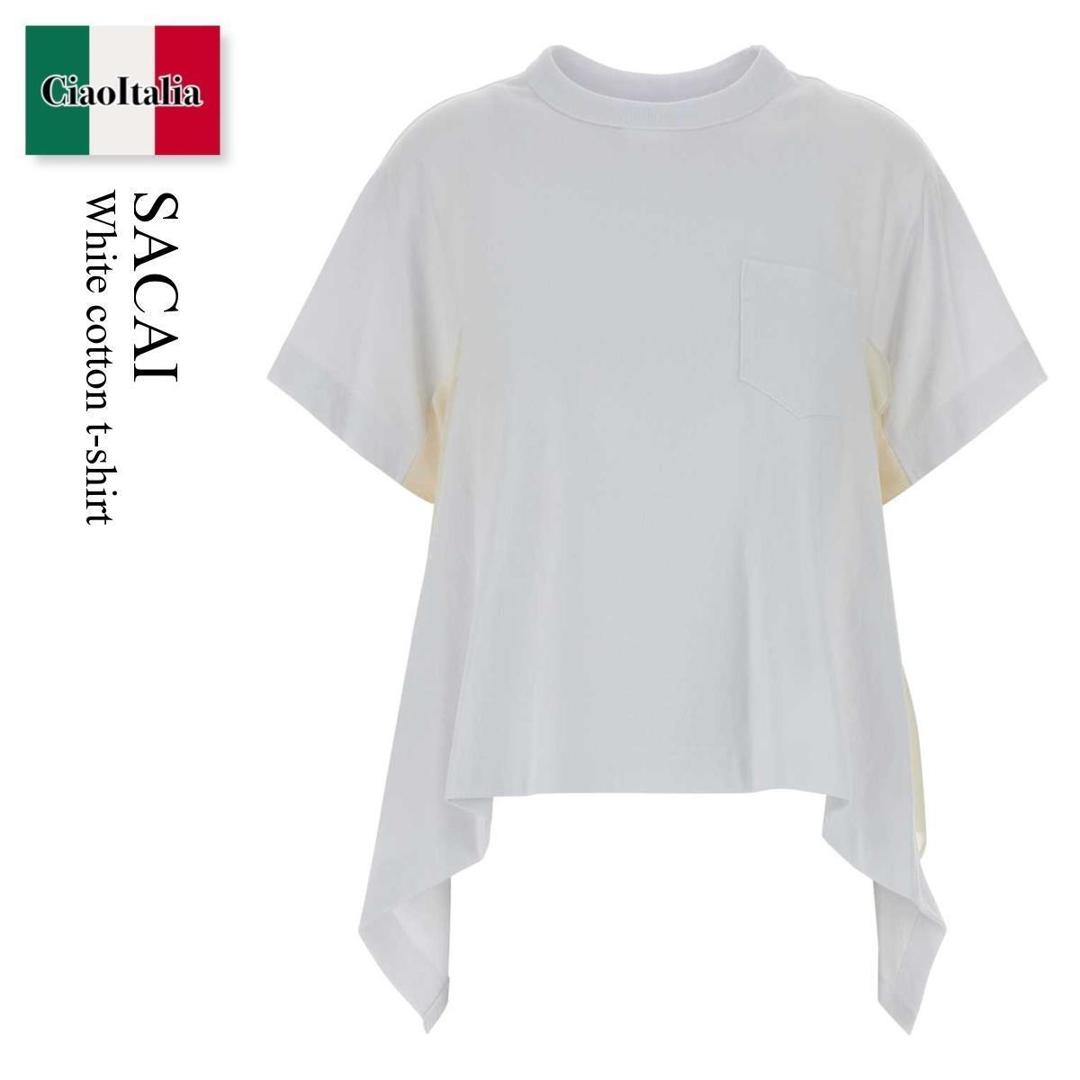 【数量限定・在庫限り・早い者勝ち！】 サカイ / Sacai White Cotton T-Shirt / 2608404 / 2608404 101 / 2608404101 / Tシャツ・カットソー