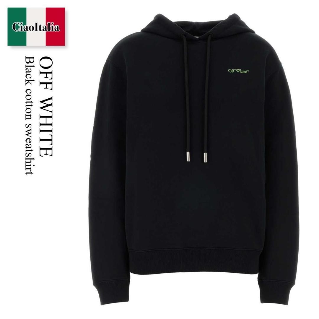 【寸法押さえる・店卸し資産境界線・早め者制覇！】 象牙色 / Off White Black Cotton Sweatshirt / 2BB035S26FLE003 / 2BB035S26FLE003 1058 / 2BB035S26FLE0031058 / パーカー・フーディ
