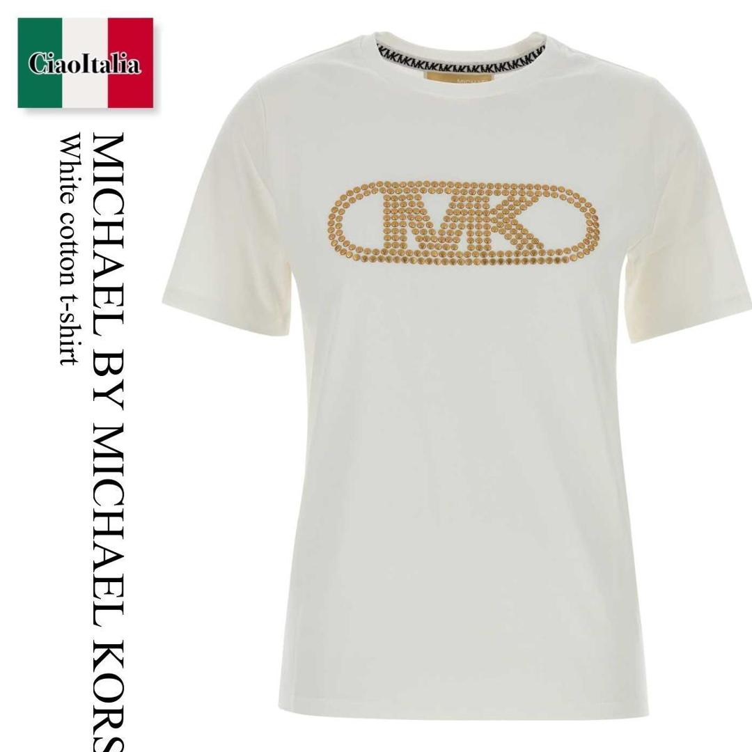 【数量限定・在庫限り・早い者勝ち！】 マイケル・コース / Michael By Michael Kors White Cotton T-Shirt / MS651SC97J / MS651SC97J BIANCO / MS651SC97JBIANCO / Tシャツ・カットソー