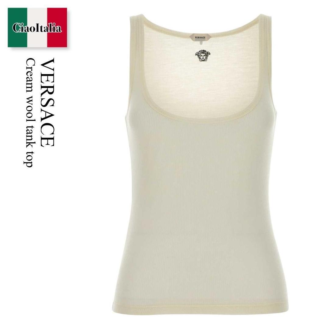 【寸法押さえる・店卸し資産境界線・早め者制覇！】 ヴェルサーチェ / Versace Cream Wool Tank Top / 10236 981A17548 / 10236 981A17548 1W150 / 10236981A17548 / 10236981A17548 1W150 / 10236981A175481W150 / 貯蔵タンクとっ始め