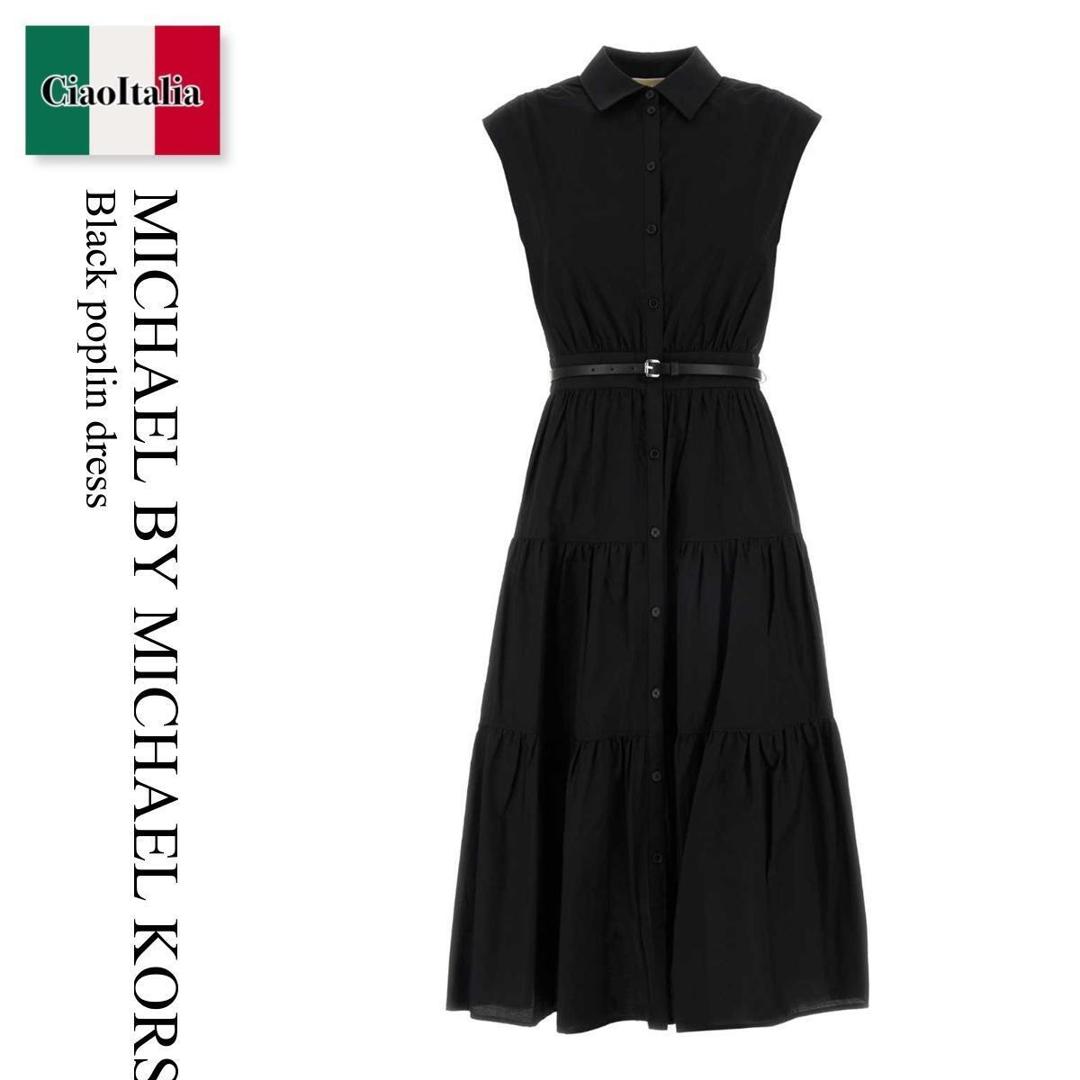 【数量限定・在庫限り・早い者勝ち！】 マイケル・コース / Michael By Michael Kors Black Poplin Dress / MS683I5KLZ / MS683I5KLZ BLACK / MS683I5KLZBLACK / ワンピース