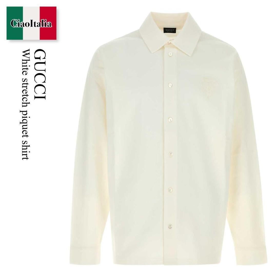 【寸法押さえる・店卸し資産境界線・早め者制覇！】 グッチ / Gucci White Stretch Piquet Shirt / 864621 XJHTW / 864621 XJHTW 9000 / 864621XJHTW / 864621XJHTW 9000 / 864621XJHTW9000 / プルオーバー