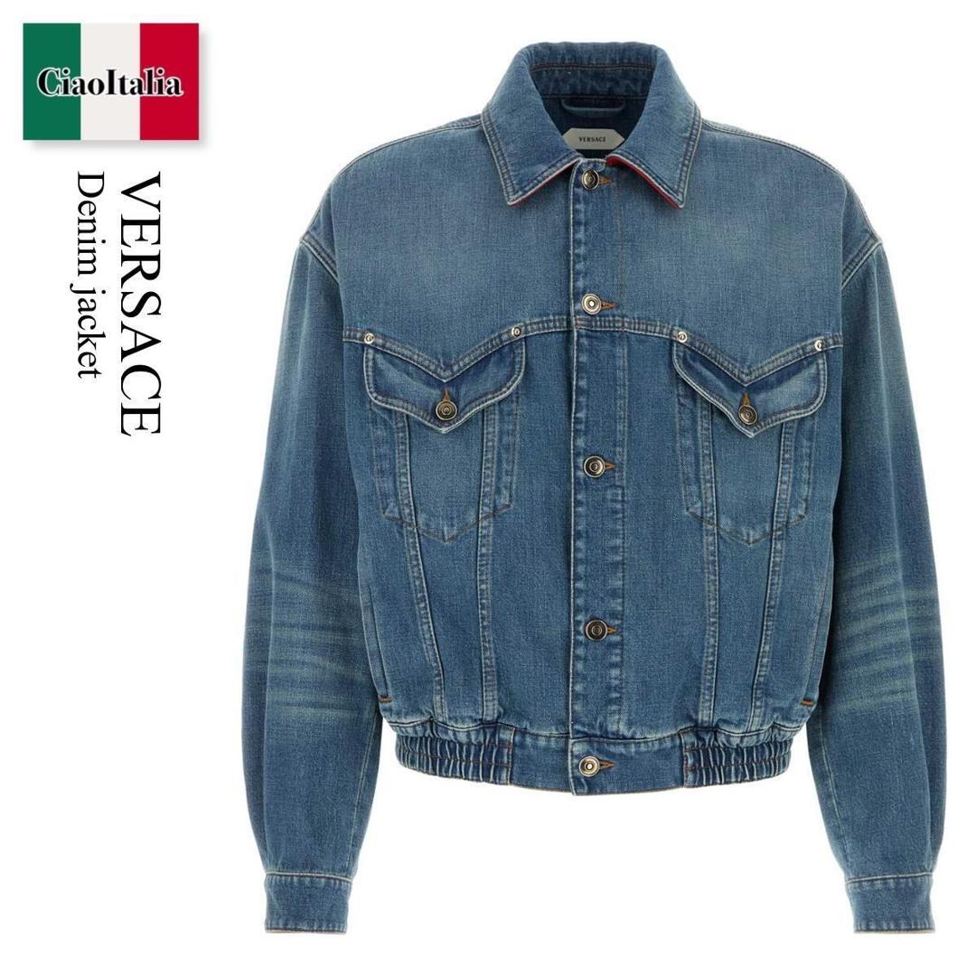 【分量制限事項・店卸し資産区分線・早め者勝利！】 ヴェルサーチェ / Versace Denim Jacket / 10244 831A17466 / 10244 831A17466 1D800 / 10244831A17466 / 10244831A17466 1D800 / 10244831A174661D800 / 上衣 コート・ジャケット-メンズファッション